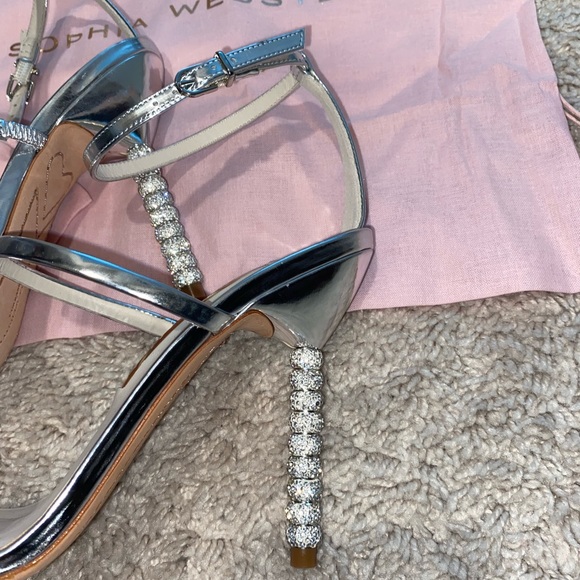 ‼️price is firm‼️Sophia Webster Rosalind crystal silver sandal - Picture 5 of 10